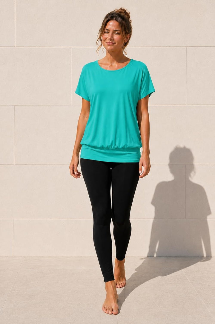 Van Der Rich ® - Tshirt Kurzam Rundhalsausschnitt Sommer- Damen M Aqua, M Aqua