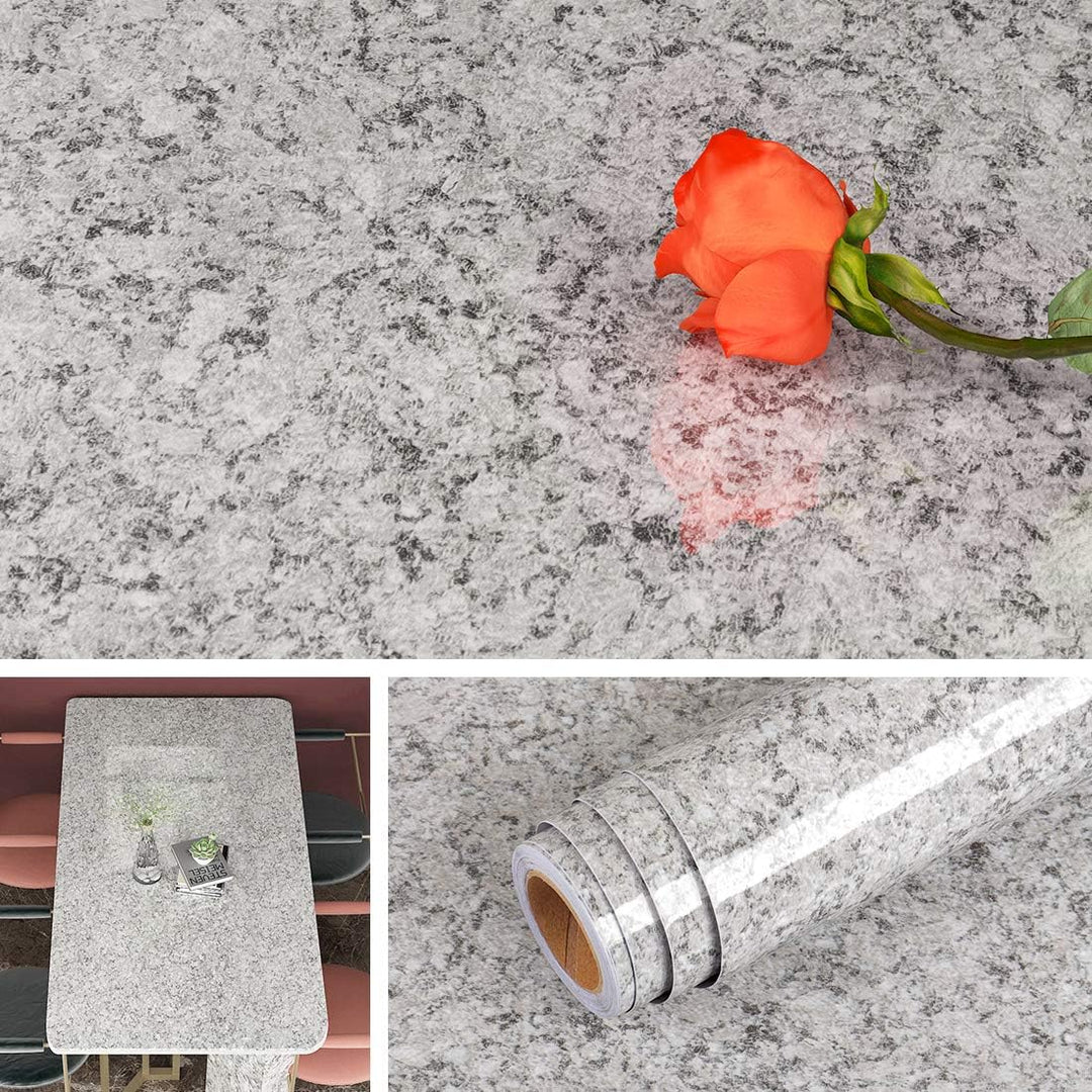 Livelynine 5M X 60 CM Breit Klebefolie Möbel Marmor Folie Selbstklebend Granit Deko folie für Tisch