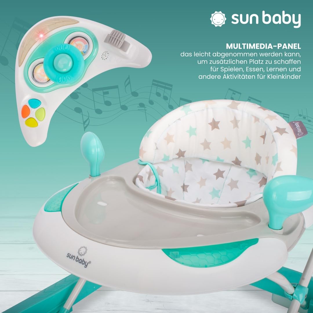 Kinderfahrzeug Lernrad Lauflernhilfe Spielcenter Gehfrei Gehhilfe Baby Walker Babyschaukel (Hellblau