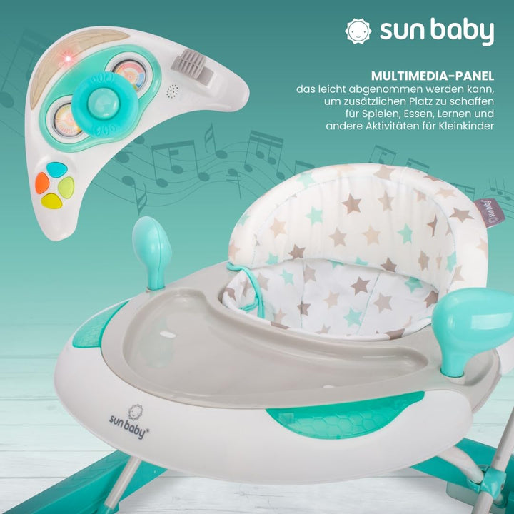 Kinderfahrzeug Lernrad Lauflernhilfe Spielcenter Gehfrei Gehhilfe Baby Walker Babyschaukel (Hellblau