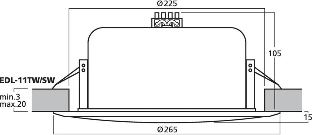 Monacor EDL-11TW/SW PA-Deckenlautsprecher