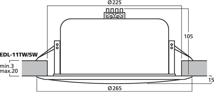 Monacor EDL-11TW/SW PA-Deckenlautsprecher