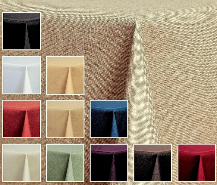 Textil Tischdecke - Leinen Optik - wasserabweisend Eckig 130x300 (Sand, ca. 130 x 300 cm) Sand ca. 1