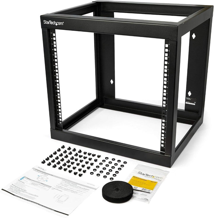 StarTech.com 2-Pfosten 9HE Heavy-Duty Wandmontage Netzwerk-Rack, 19" Open Frame Server Rack, 18" Tie