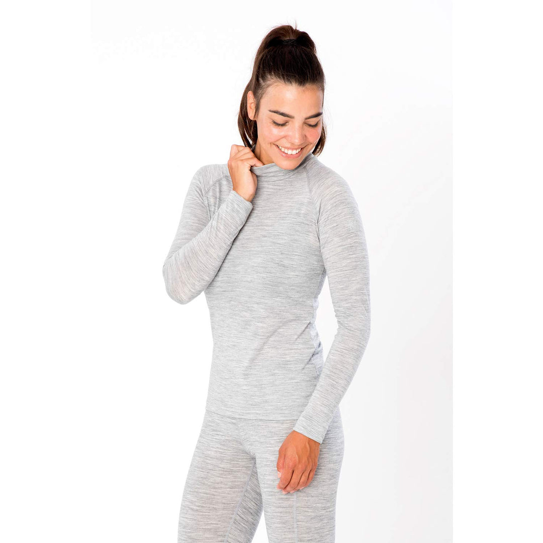 super.natural Damen Rollkragenpullover, Mit Merinowolle, M BASE TURTLE NECK 175 Hellgrau L, Hellgrau