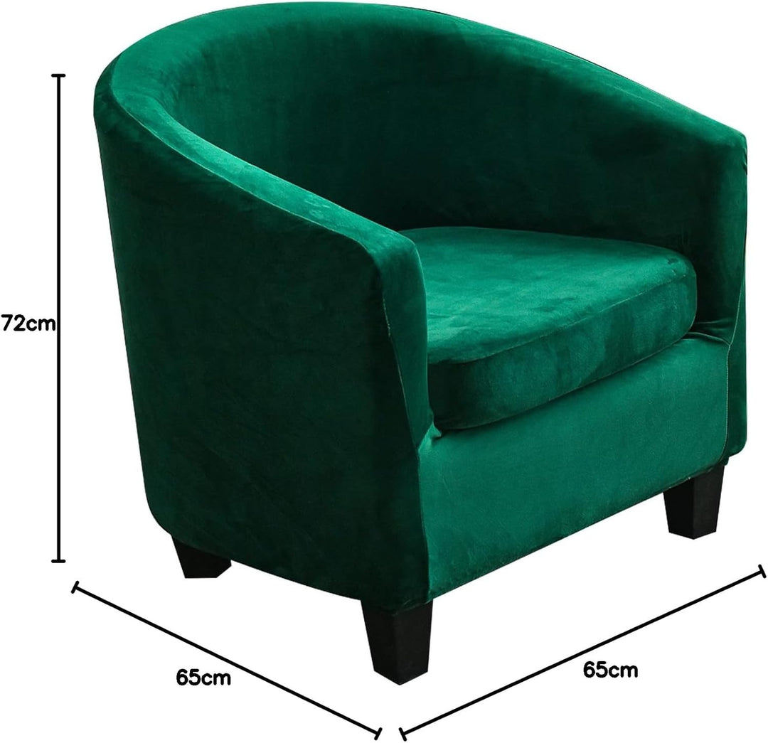 TOPCHANCES 2 Stück Tub Club Stuhlhussen, hohe Stretch-Sessel, Sofa-Schonbezug mit Kissenbezug, Samt-