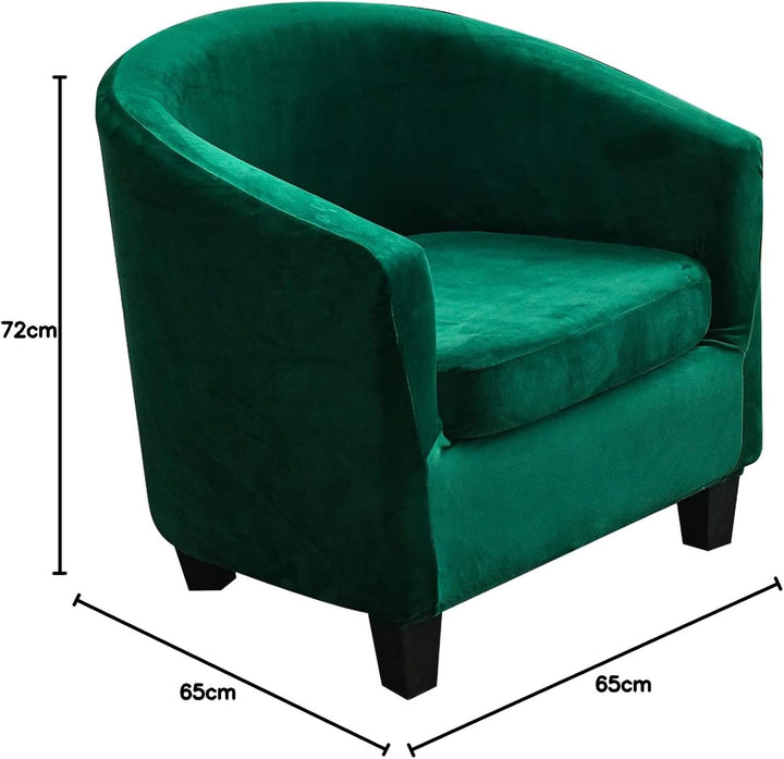 TOPCHANCES 2 Stück Tub Club Stuhlhussen, hohe Stretch-Sessel, Sofa-Schonbezug mit Kissenbezug, Samt-