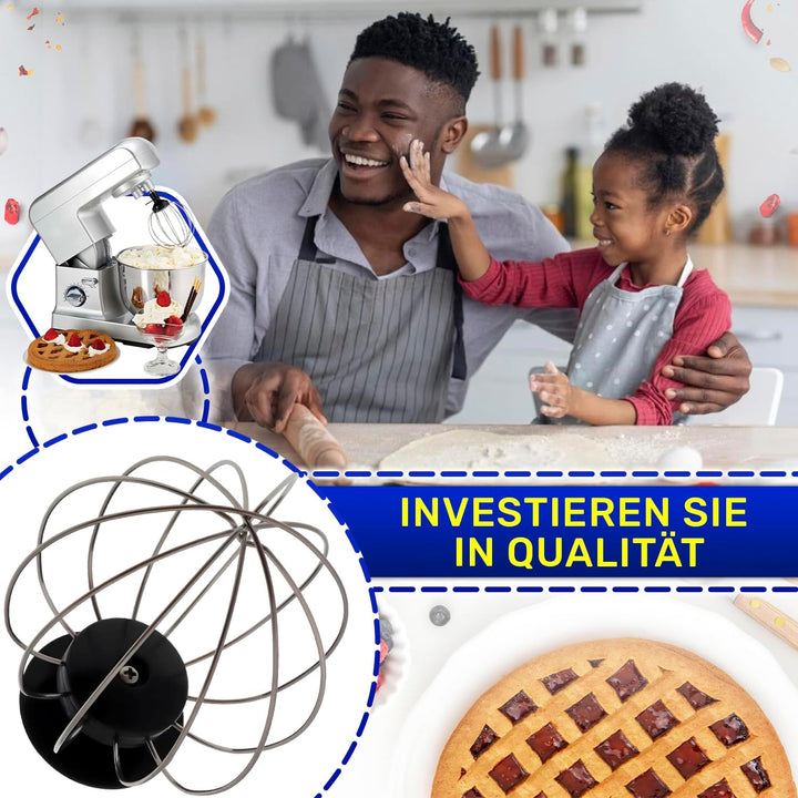MONTERAL Schneebesen für Küchenmaschine mit Originalcode AT6116022700 für Ariete