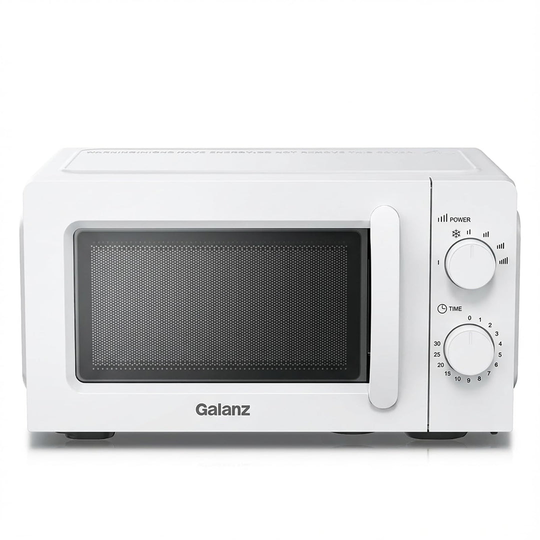 Galanz Mikrowelle 20L 700W, Solo Mikrowellengerät mit Drehregler, 6 Leistungsstufen, Drehteller aus