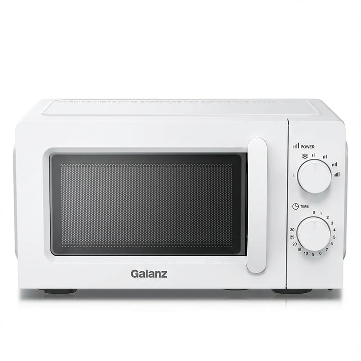 Galanz Mikrowelle 20L 700W, Solo Mikrowellengerät mit Drehregler, 6 Leistungsstufen, Drehteller aus