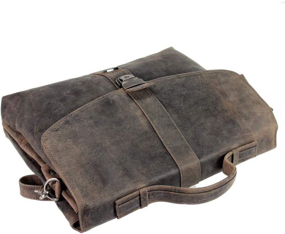 Harolds Antik Aktenmappe aus Leder 38 cm Natur
