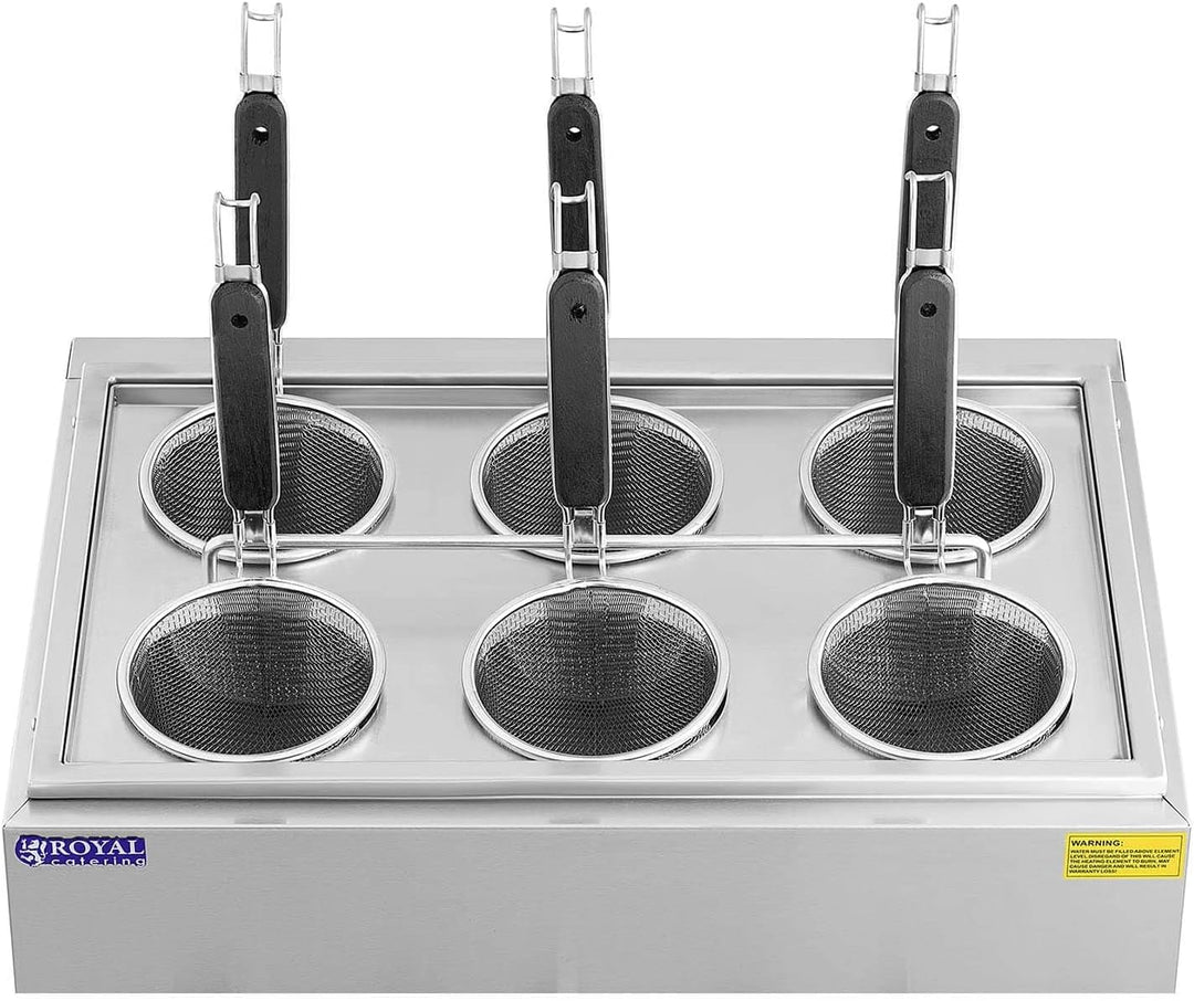 Royal Catering RC-PM006 Nudelkocher mit 6 Körben Temperatur: 30-110 °C Pastakocher Pasta-Station Nud