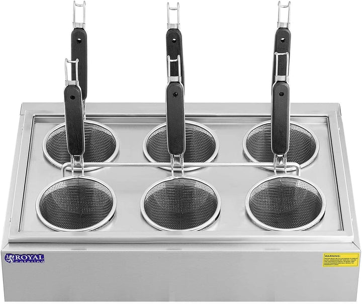 Royal Catering RC-PM006 Nudelkocher mit 6 Körben Temperatur: 30-110 °C Pastakocher Pasta-Station Nud