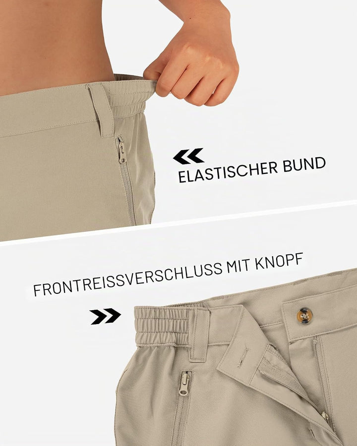 Outdoor Ventures Kurze Hose Damen UPF50+ UV Schutz Wander Shorts Sommer Leicht Trekking Shorts Stret