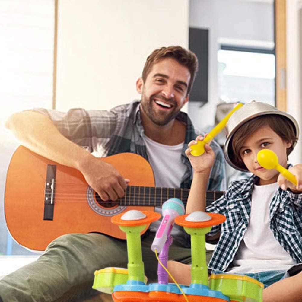 Schlagzeug Kinder Spielzeug - Musikinstrumente für Kinder ab 1 Jahr Mit Kinderreimen &amp; Lichtfunktion