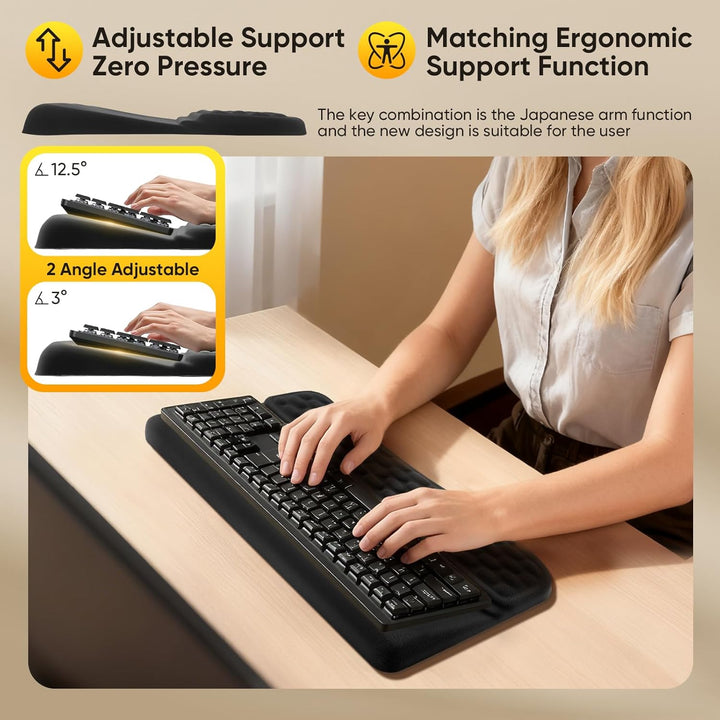 Handballenauflage Tastatur,Handstütze Tastatur Handauflage Ergonomisch,Memory-Schaum Rutschfest Tast