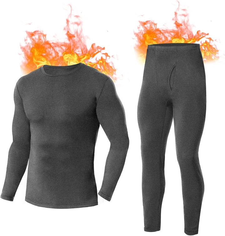 SIMIYA Herren Thermounterwäsche Set, warme Unterwäsche mit Innenfleece, Ultraleicht Oberteil und Unt