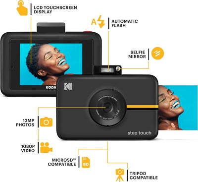 KODAK Step Touch | 13MP Digitalkamera & Instant-Drucker mit 3,5"-LCD-Touchscreen-Display, 1080p HD-V