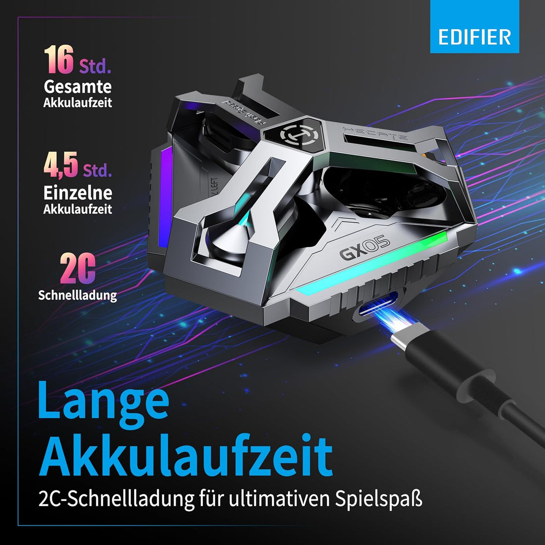 EDIFIER Hecate GX05 Gaming Ohrhörer mit ultraniedriger Latenz, Hi-Res, LHDC