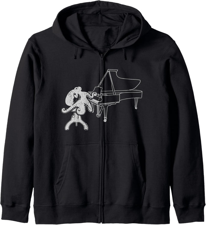 Oktopus spielt Klavier Krake Klavierspieler Orchester Kraken Kapuzenjacke
