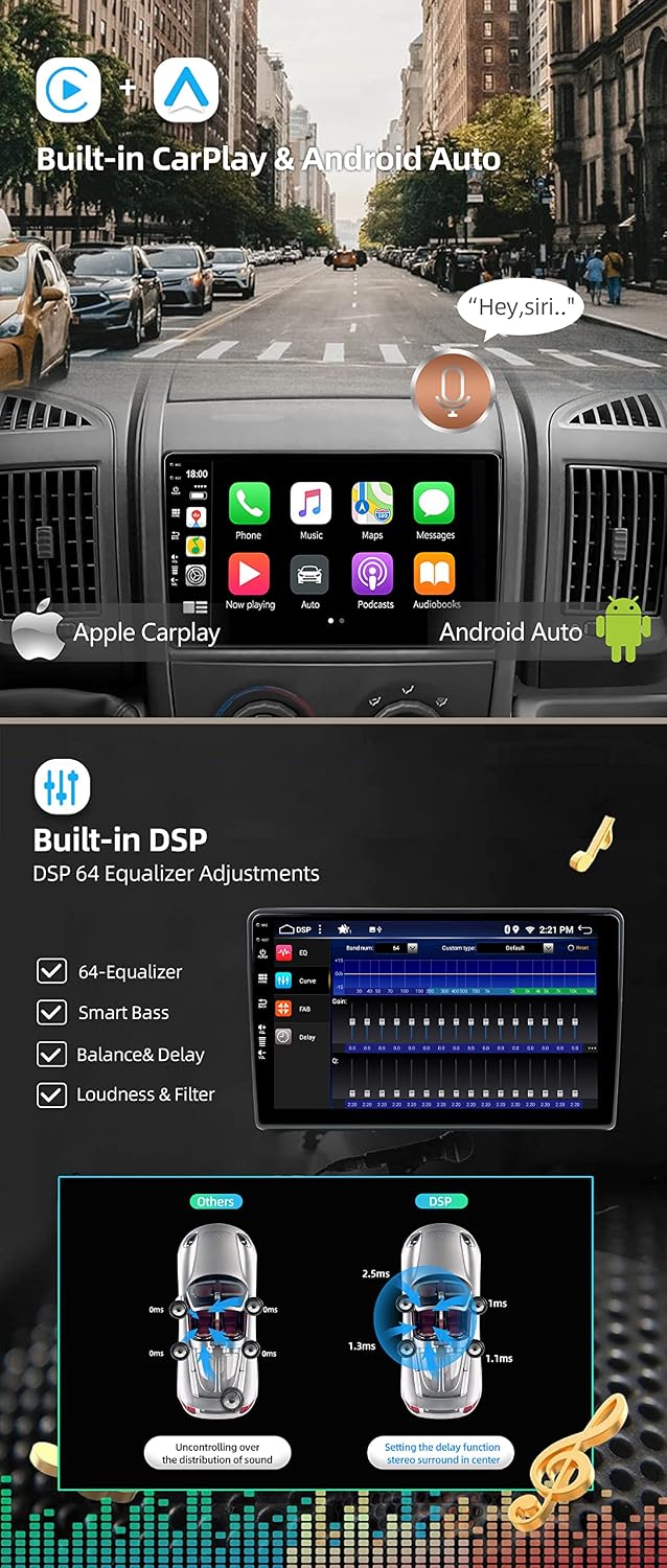 JOYX - 6G+128G - Android 12 IPS Autoradio Passt für FIAT Ducato/Citroen Jumper/Peugeot Boxer - Kabel