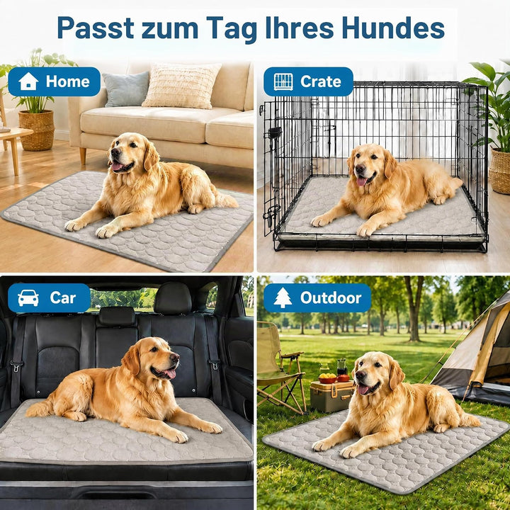 Kühlmatte für Hunde XL 100x70cm, Kühldecke Hund Selbstkühlend Ohne Gel, Atmungsaktive Kühlmatte für