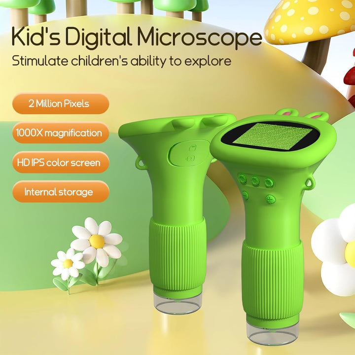 Daxiongmao Kinder-Mikroskop mit 2,0 Zoll IPS-Display, USB-Anschluss für PC, 8 LED-Beleuchtung, 200-1