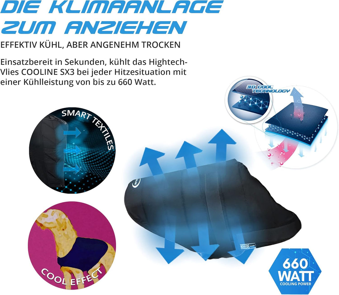 E.COOLINE PowerDog SX3 Kühlweste für Hunde | kühlende Weste für Vierbeiner | Klimaanlage zum Anziehe