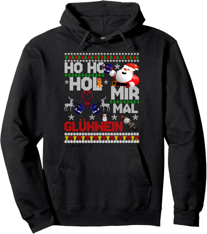 ho ho hol mir mal Bier - Glühwein - lustiges ugly Weihnacht Pullover Hoodie