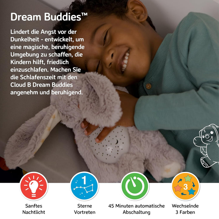 Cloud b Baby Nachtlicht Projektor & Beruhigende Schlafhilfe für Kleinkinder | Kuscheltier Sternenpro