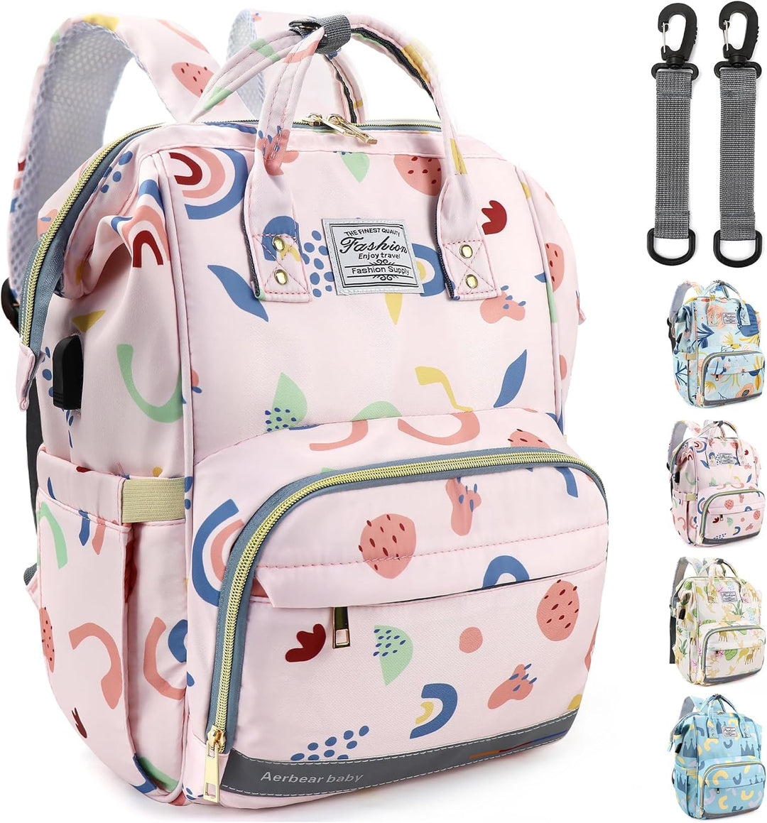 Wickeltasche Rucksack Baby Wickelrucksack Gross Windelrucksack Multifunktional Diaper Bag mit Mehrer