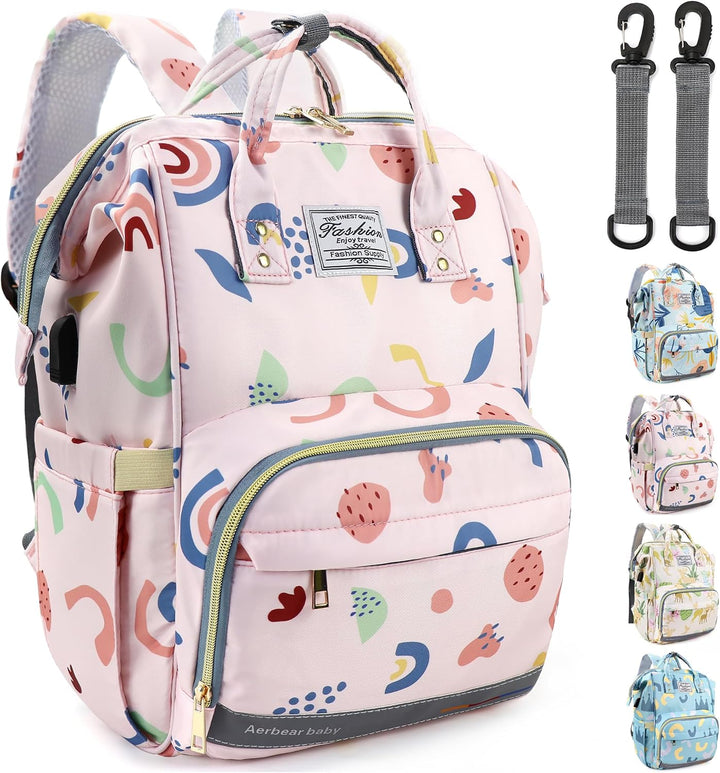 Wickeltasche Rucksack Baby Wickelrucksack Gross Windelrucksack Multifunktional Diaper Bag mit Mehrer