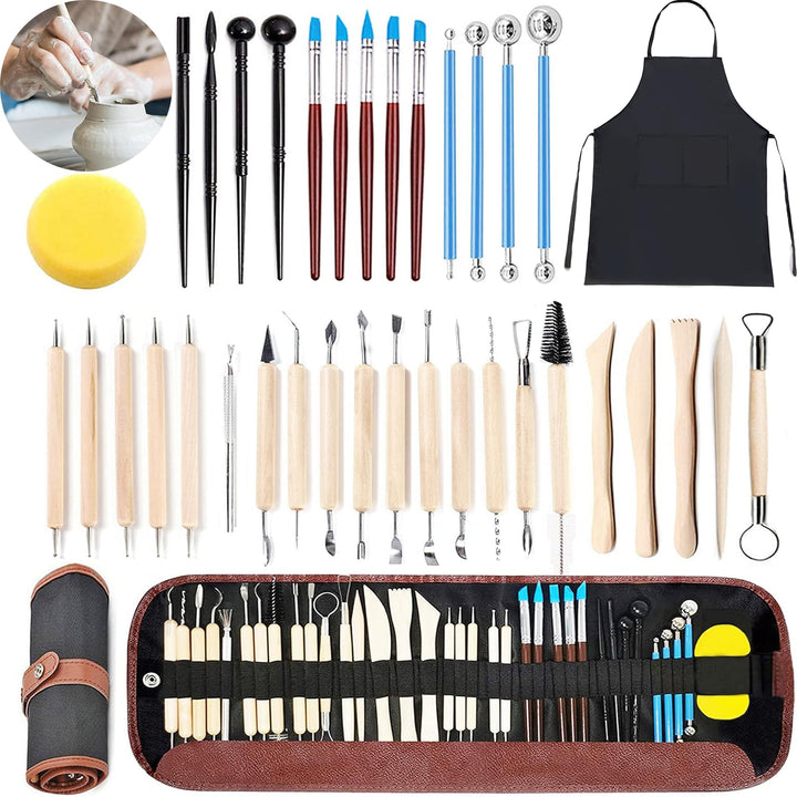 XFLYP 37 Stück Modellierwerkzeug, Carving Tools Clay Keramik Sculpting Ton Werkzeug mit Eine Aufbewa