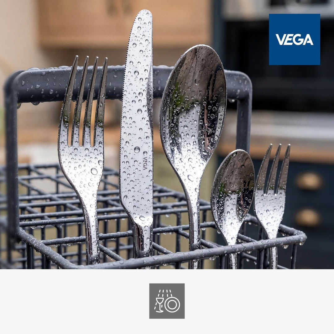 VEGA Grenoble Besteckset 30-teilig für 6 Personen, Silber | Edelstahl 18/10, Hochglanzpoliert, Spülm