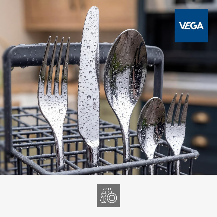 VEGA Grenoble Besteckset 30-teilig für 6 Personen, Silber | Edelstahl 18/10, Hochglanzpoliert, Spülm