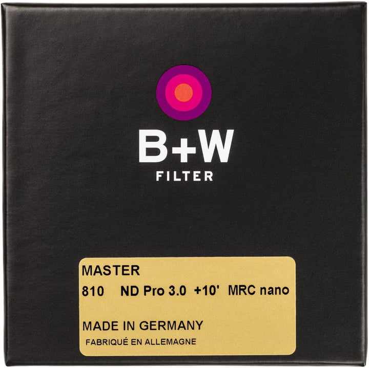 B+W Graufilter ND 3,0 MRC Nano Master 62mm (16x vergütet, Slim, Premium) 1101613 Schwarz