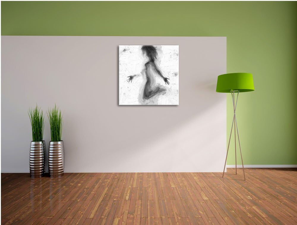 Pixxprint Schatten Einer Frau als Leinwandbild/Grösse: 70x70 cm/Wandbild/Kunstdruck/fertig bespannt,