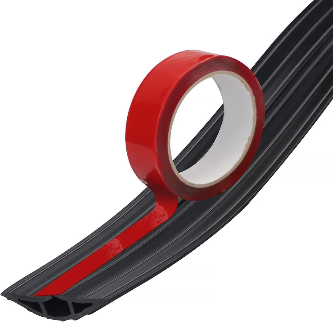 CPROSP Boden Kabelbrücke Schwarz, 200 cm x 6,4 cm, 3 Kanäle, Boden Kabelabdeckung aus Gummi, mit 500