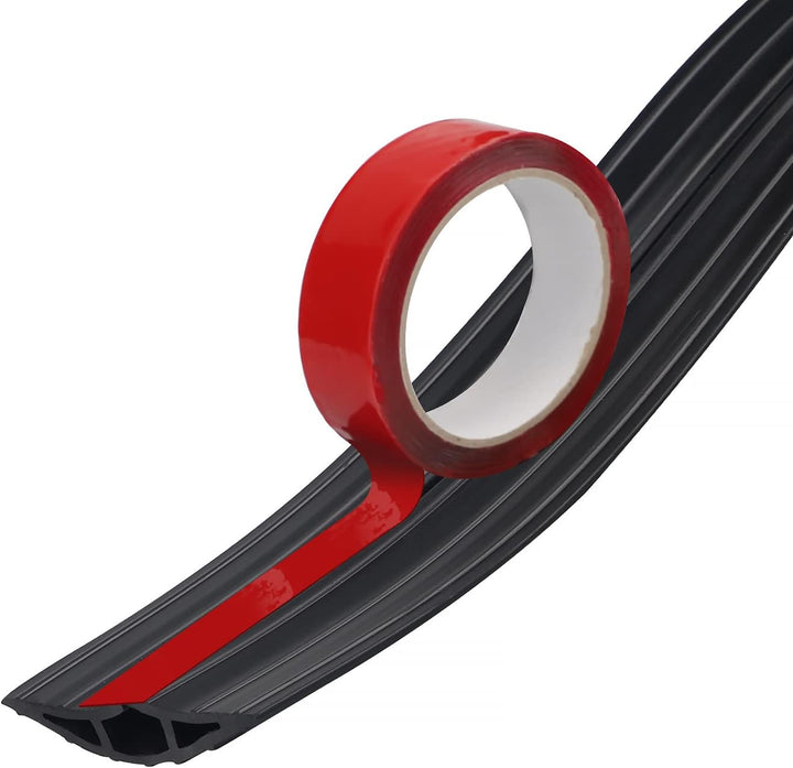 CPROSP Boden Kabelbrücke Schwarz, 200 cm x 6,4 cm, 3 Kanäle, Boden Kabelabdeckung aus Gummi, mit 500