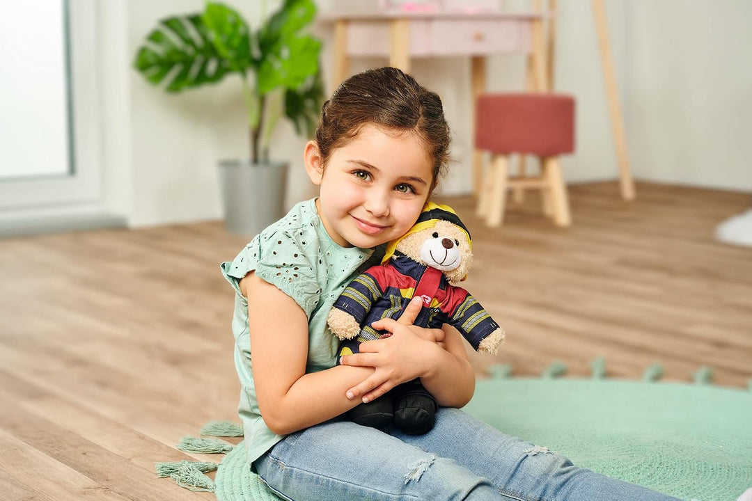 Simba 108101001 - Feuerwehr Plüschbär Rosenbauer, kuschelweich, 30cm, im Feuerwehranzug, für Kinder