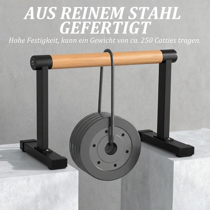 Parallettes mit Holzgriffen, Rutschfeste Handstand Griffe/Dip Bar für Calisthenics, Krafttraining &