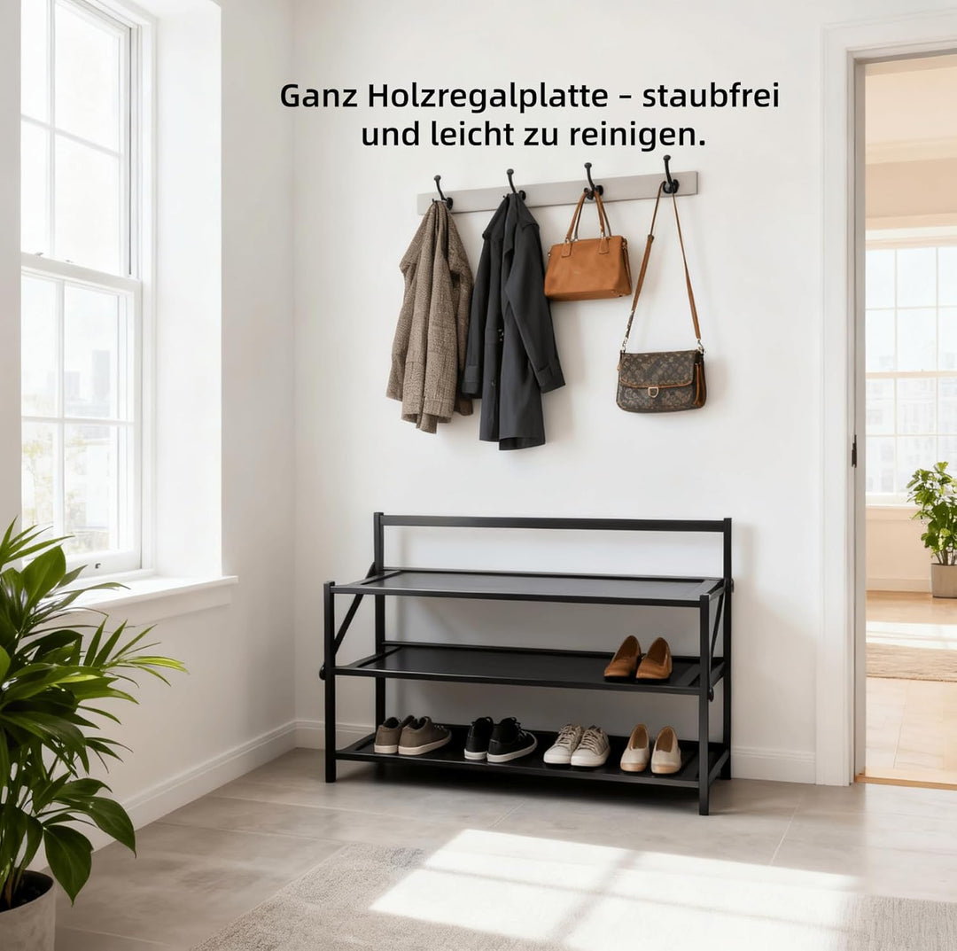 MAUAG Schuhregal, klappregal, tragbar, schuhregal klappbar,Wohnzimmer, Diele, ohne Installation,70cm
