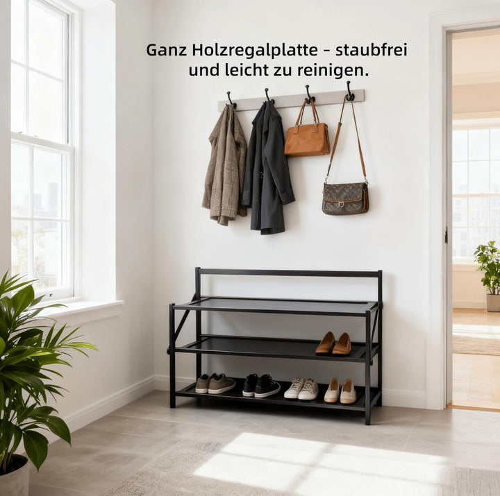 MAUAG Schuhregal, klappregal, tragbar, schuhregal klappbar,Wohnzimmer, Diele, ohne Installation,70cm