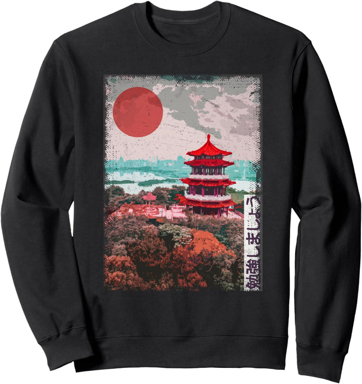 Vintage japanischer Tempel Japan Kunst Sweatshirt