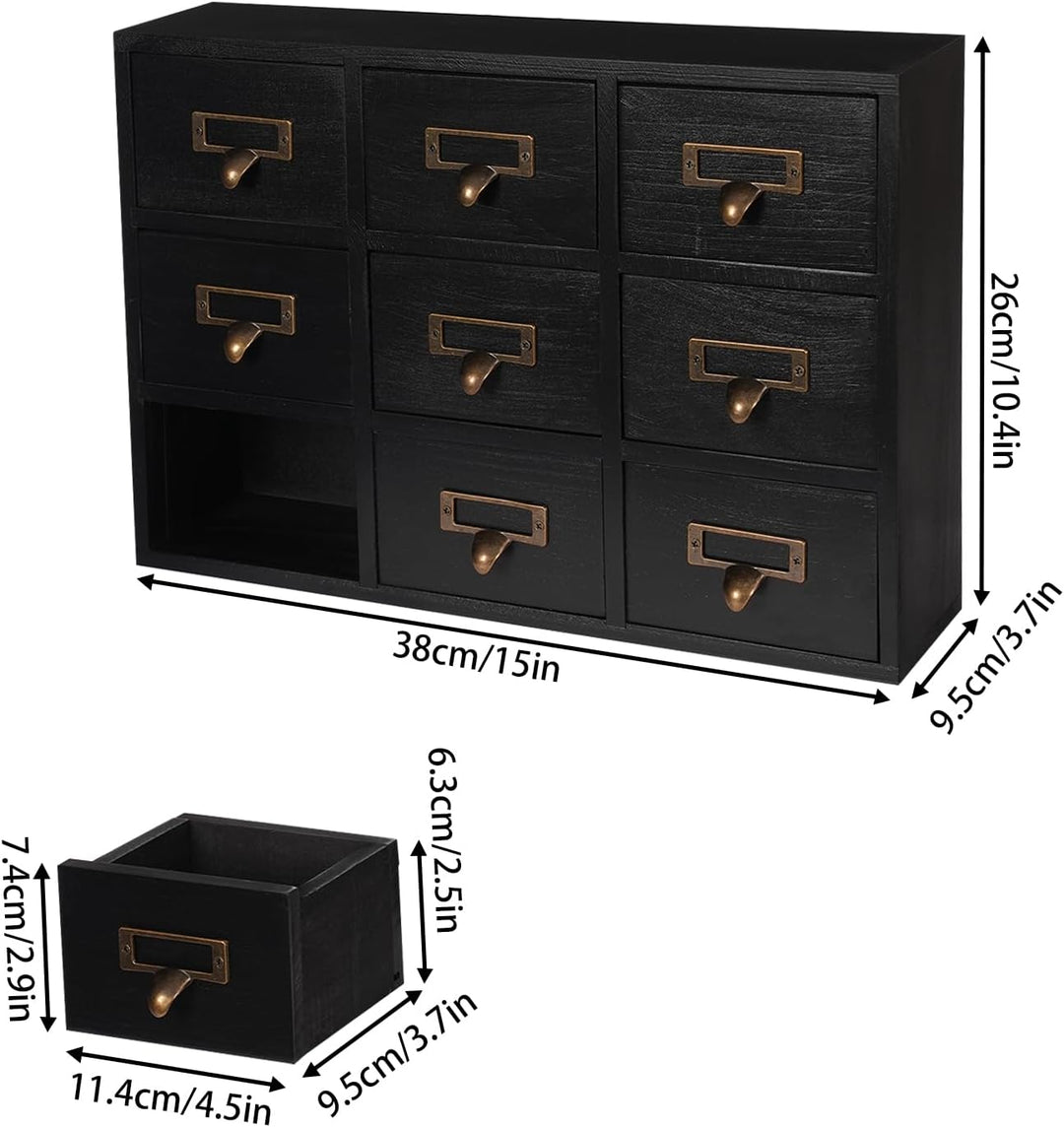 Schubladen Apotheker Schrank Apotheker-Holz-Vintage Schubladenbox mit 9 Schubladen für Schlafzimmer