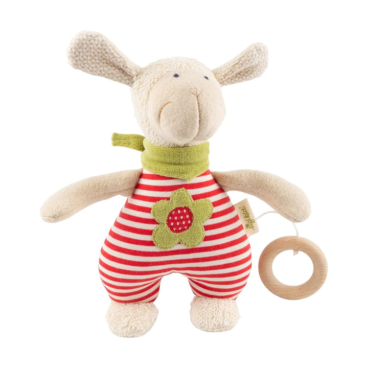 SIGIKID 39055 Spieluhr Schaf Green Mädchen Babyspielzeug empfohlen ab Geburt rot Beige/Rot gestreift