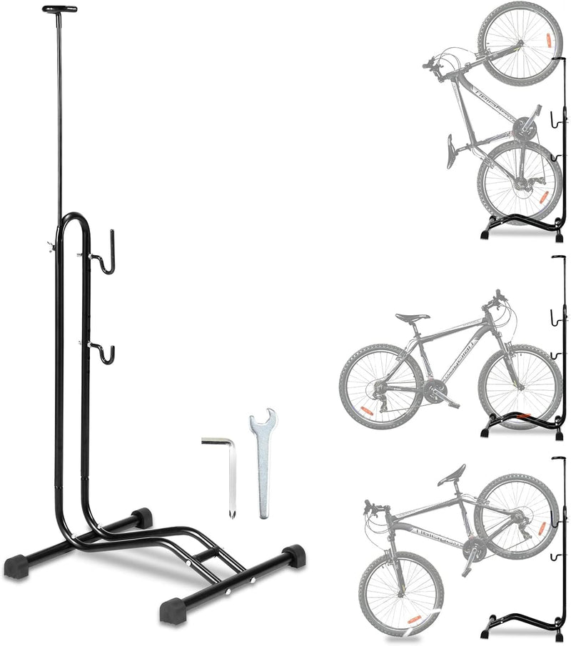 Joparri Fahrradständer Boden, Fahrradhalterung Höhenverstellbaren, Fahrradhalter für 20 bis 29 Zoll,