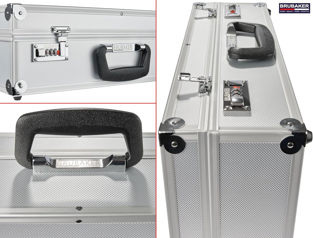 BRUBAKER universal Transportkoffer aus Aluminium - Fotokoffer mit Schaumstoff für Kameras, Equipment