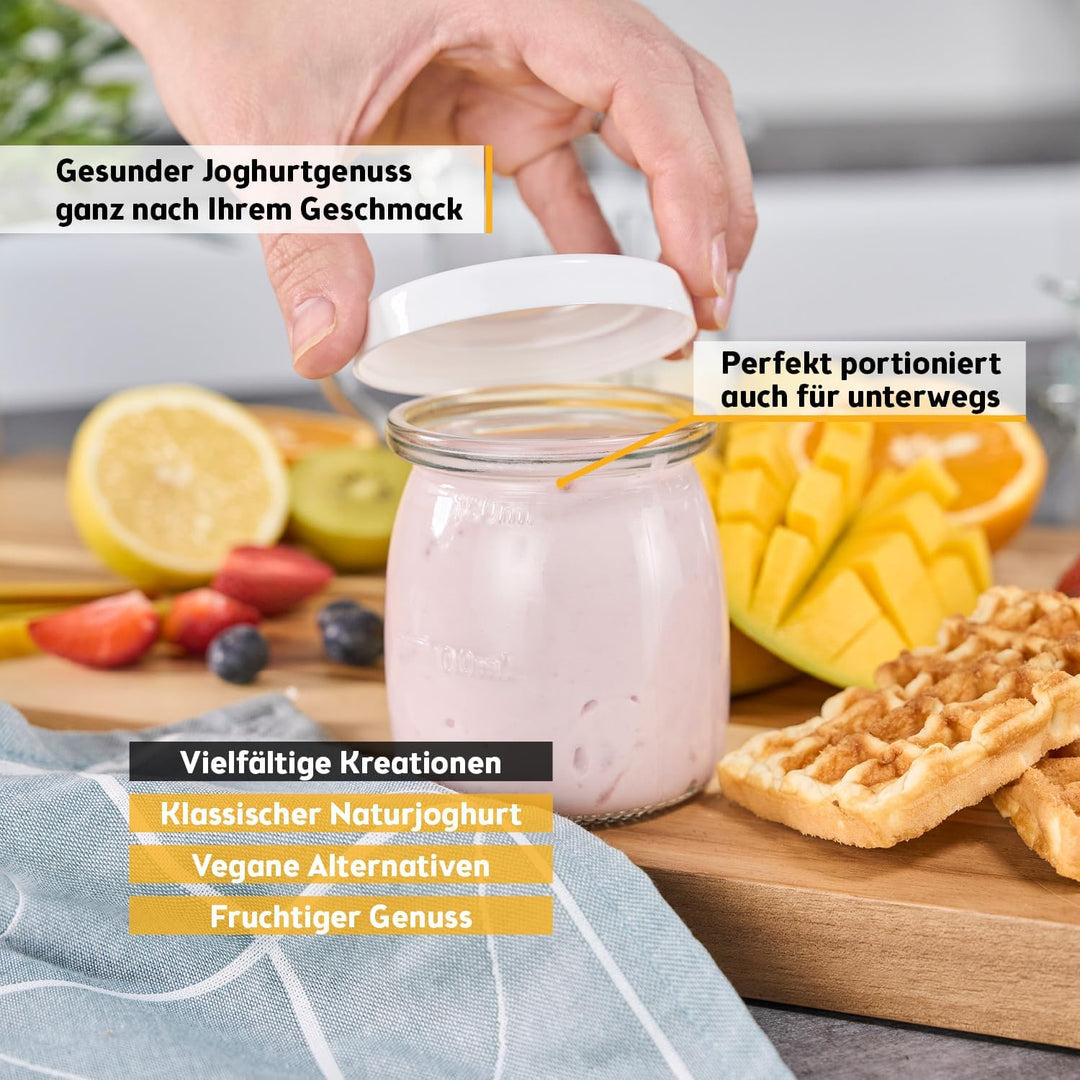 TZS First Austria elektischer Joghurtbereiter, Joghurt Maker, 30 W, 8 Gläser, 190 ml, LCD-Display, T