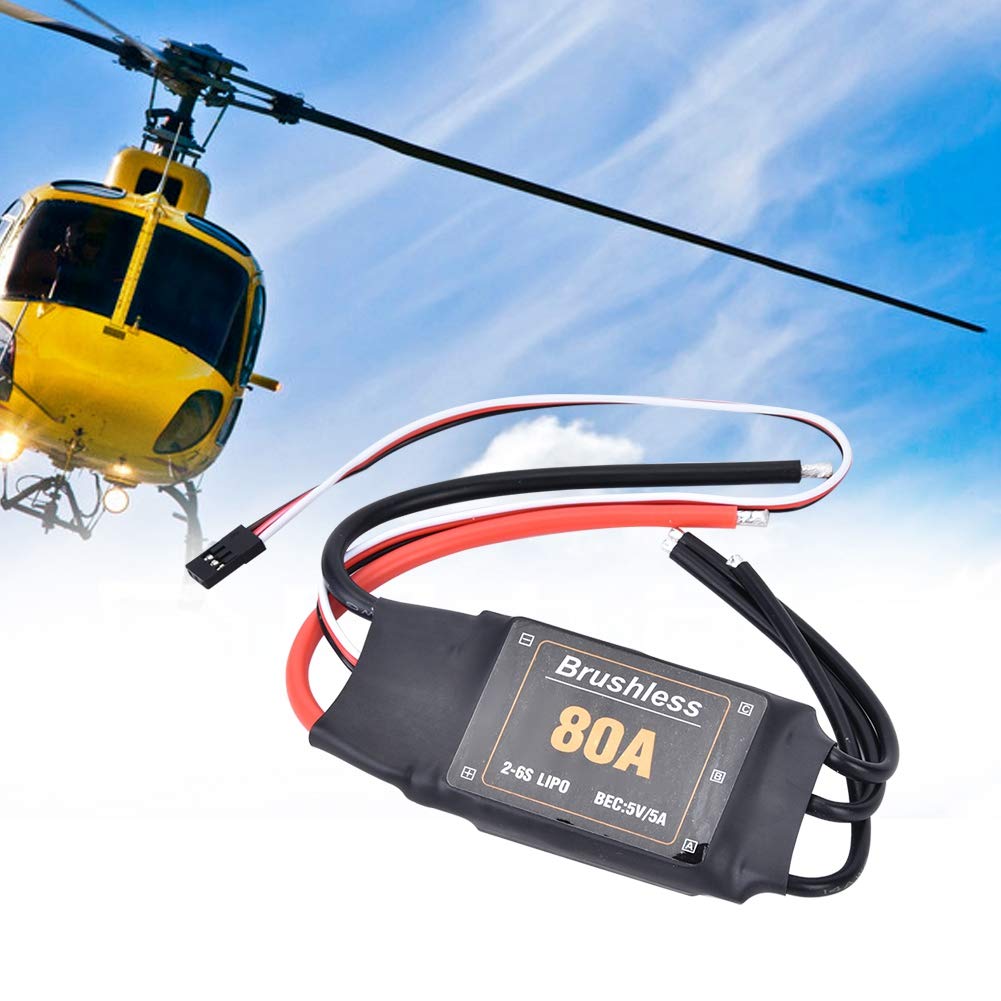 RC ESC, 80A Brushless ESC Elektronischer Drehzahlregler Batterie Niederspannungsschutz 2-6S